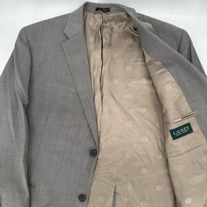 Lauren Ralph Lauren Men's 100% Wool Gray Glen Plaid Blazer 44R RN 90736‎